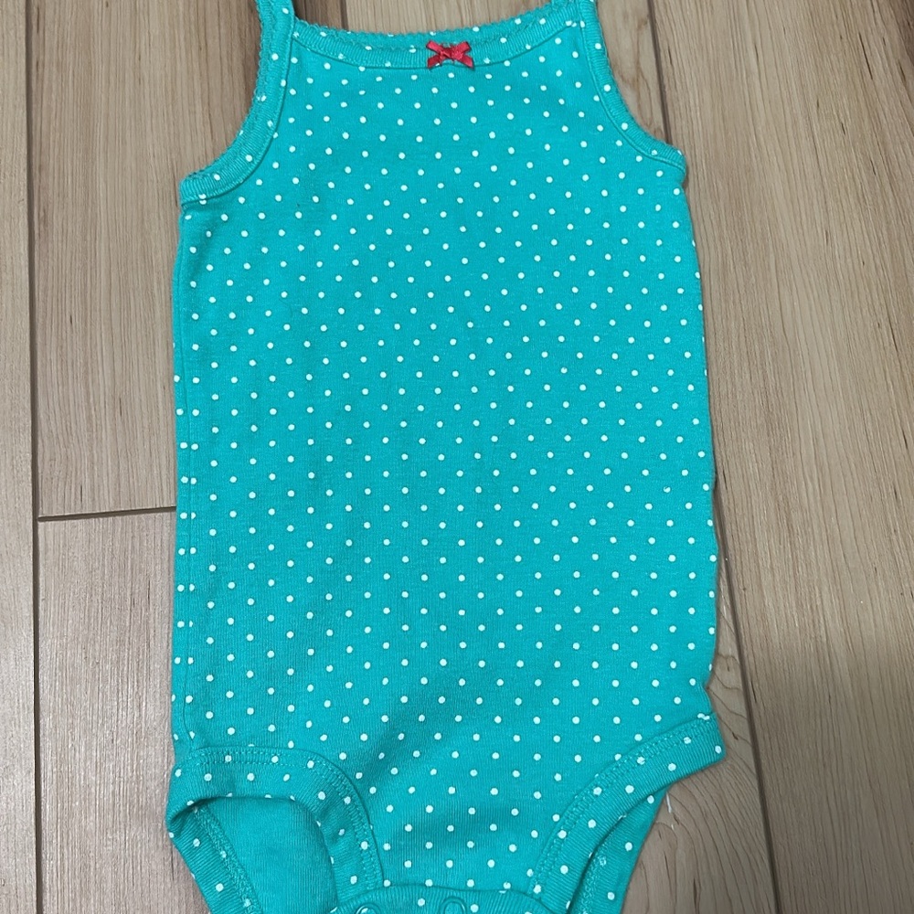 Teal Polka Dot Baby Onesie